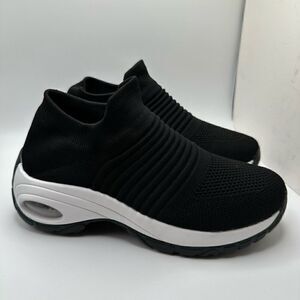 CUSHIONAIRE Women's Stretch Knit Slip on Sneaker +Memory Foam & LiteSole Technol